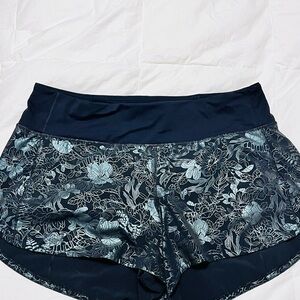 Lululemon Athletica Black Floral Shorts